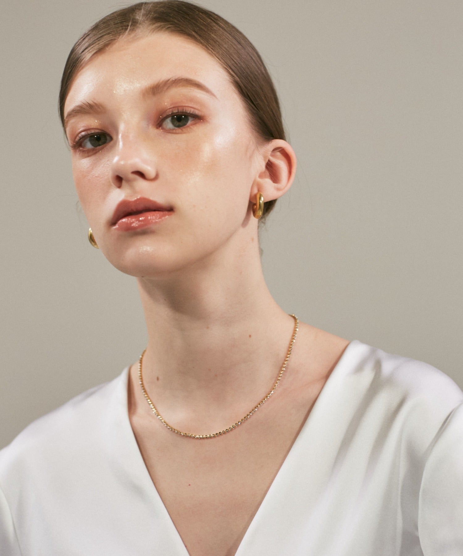 ciite' シーテ ネックレス 【 金属アレルギー対応 】 シンプルビジューネックレス サージカルステンレス