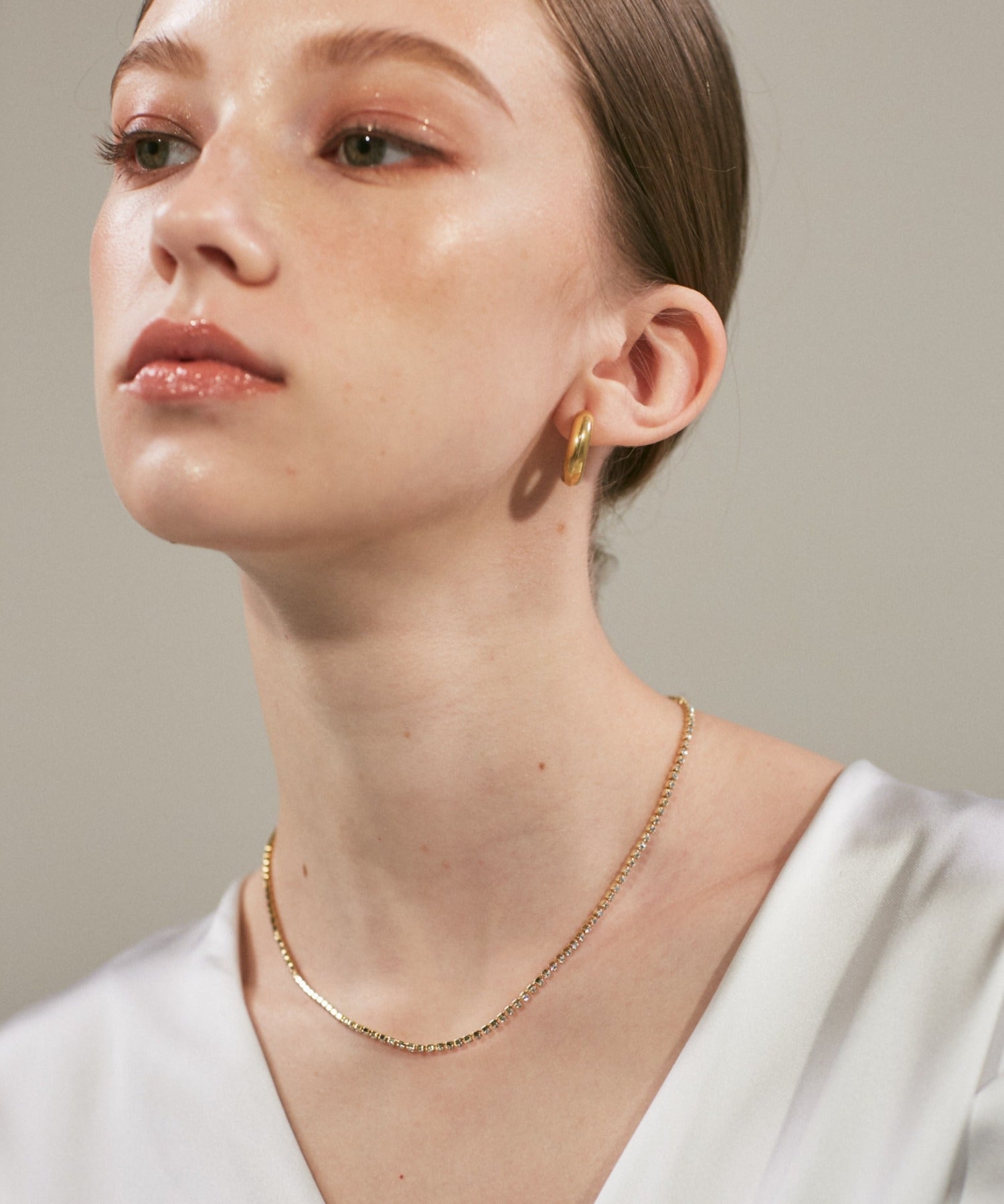 ciite' シーテ ネックレス 【 金属アレルギー対応 】 シンプルビジューネックレス サージカルステンレス