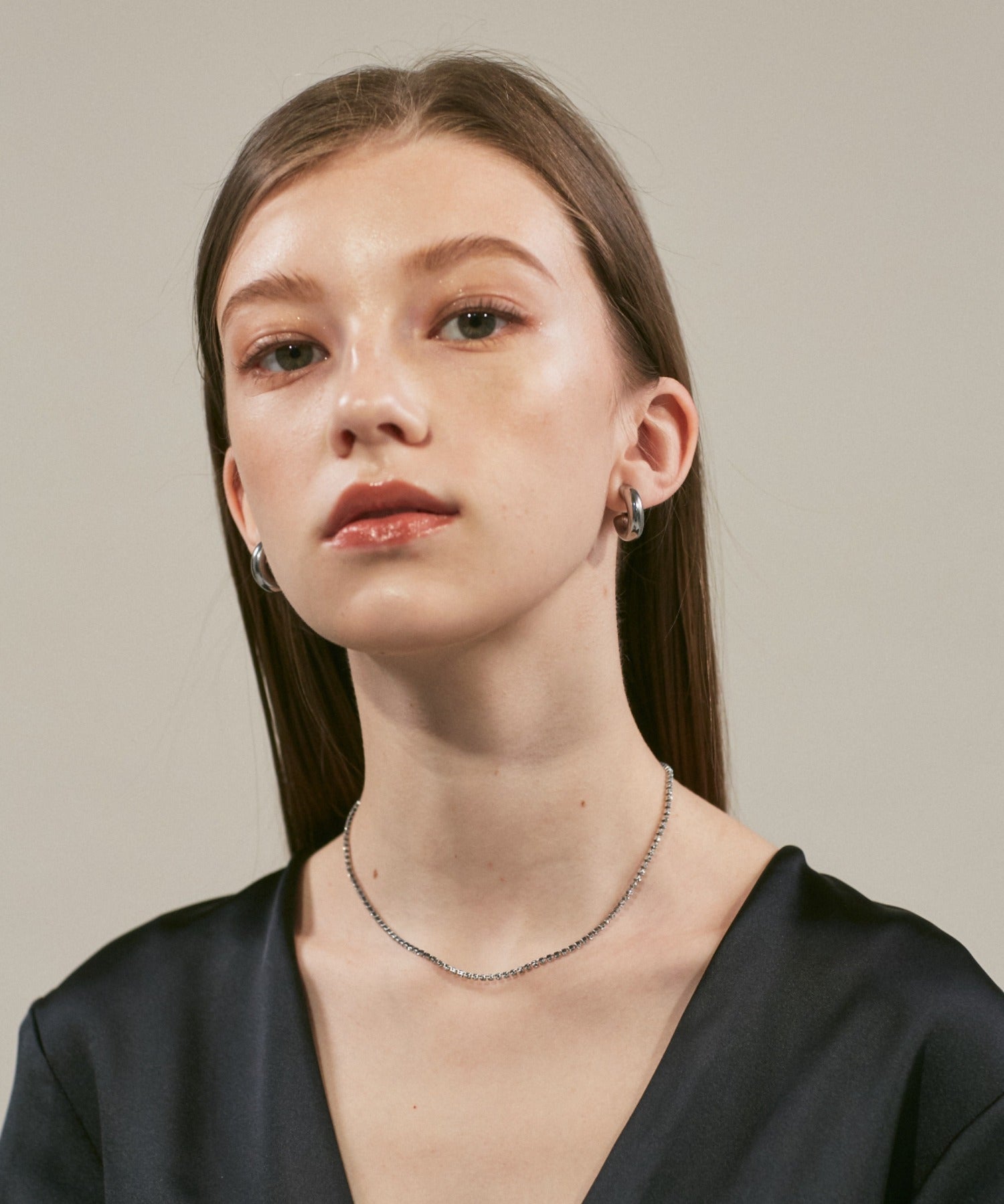 ciite' シーテ ネックレス 【 金属アレルギー対応 】 シンプルビジューネックレス サージカルステンレス