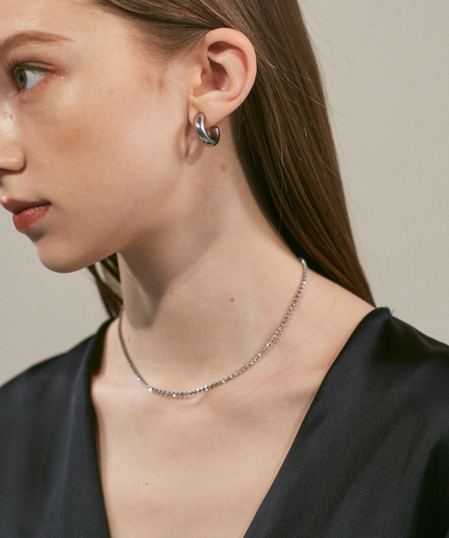 ciite' シーテ ネックレス 【 金属アレルギー対応 】 シンプルビジューネックレス サージカルステンレス