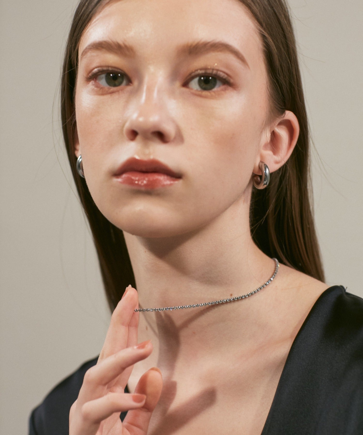 ciite' シーテ ネックレス 【 金属アレルギー対応 】 シンプルビジューネックレス サージカルステンレス