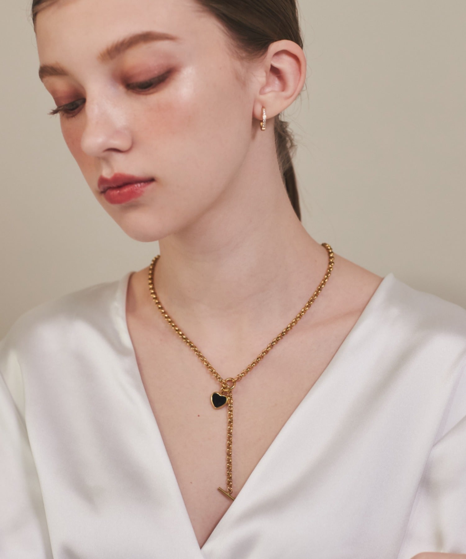 ciite' シーテ ネックレス 【 金属アレルギー対応 】 ハート マントルチェーンネックレス サージカルステンレス