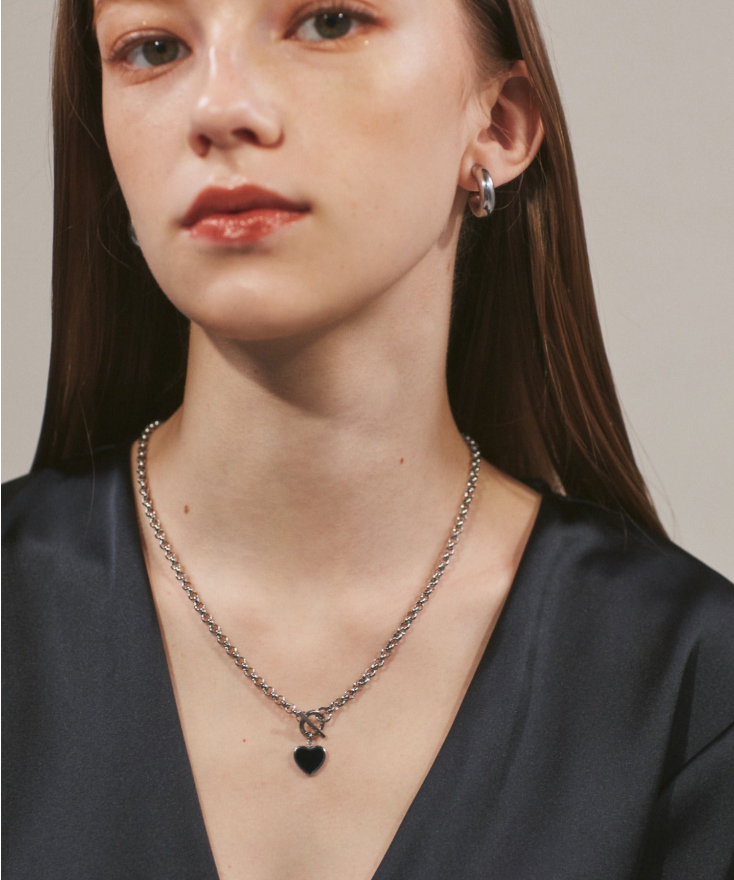 ciite' シーテ ネックレス 【 金属アレルギー対応 】 ハート マントルチェーンネックレス サージカルステンレス