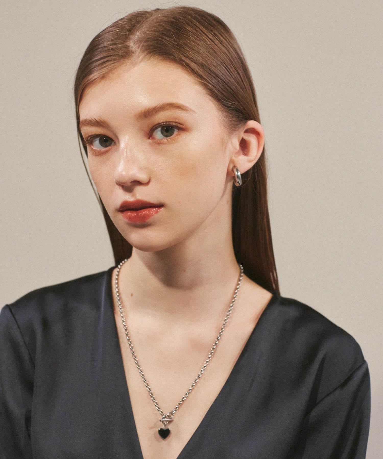 ciite' シーテ ネックレス 【 金属アレルギー対応 】 ハート マントルチェーンネックレス サージカルステンレス