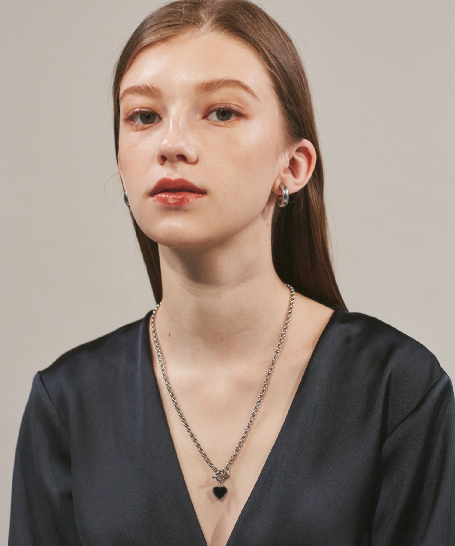 ciite' シーテ ネックレス 【 金属アレルギー対応 】 ハート マントルチェーンネックレス サージカルステンレス