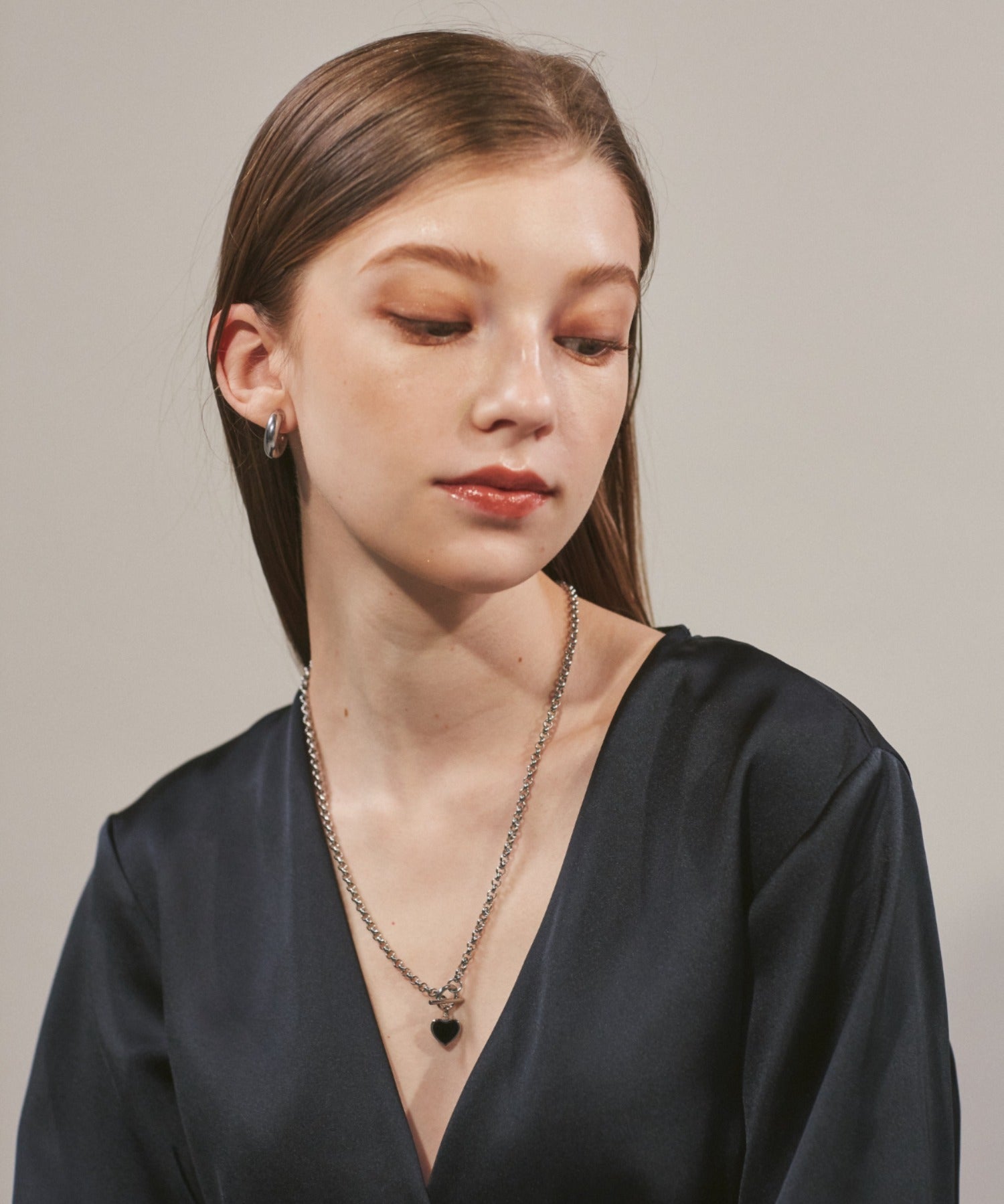 ciite' シーテ ネックレス 【 金属アレルギー対応 】 ハート マントルチェーンネックレス サージカルステンレス