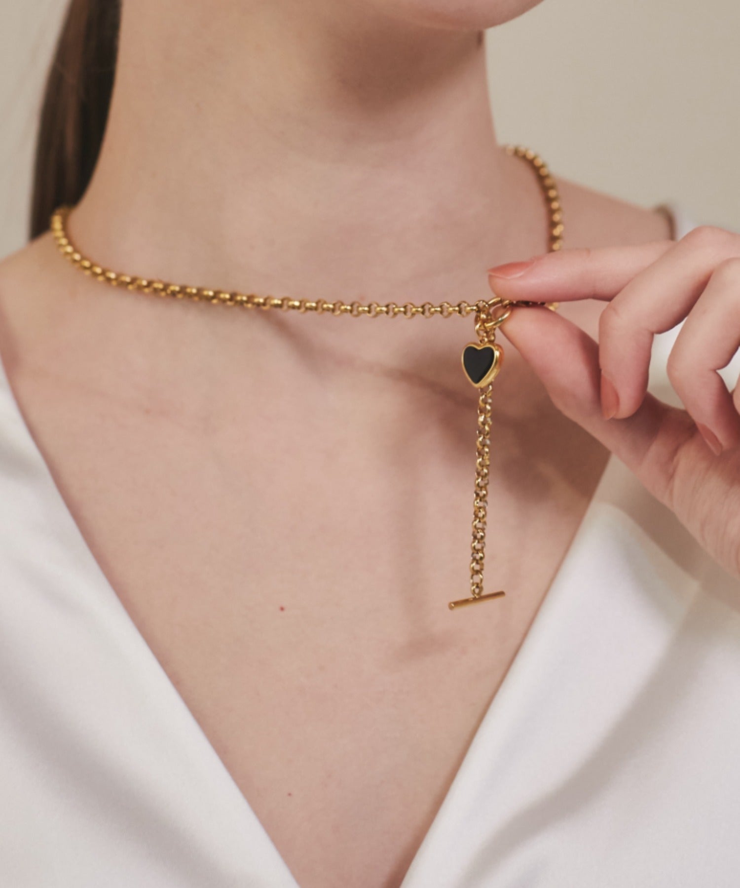 ciite' シーテ ネックレス 【 金属アレルギー対応 】 ハート マントルチェーンネックレス サージカルステンレス