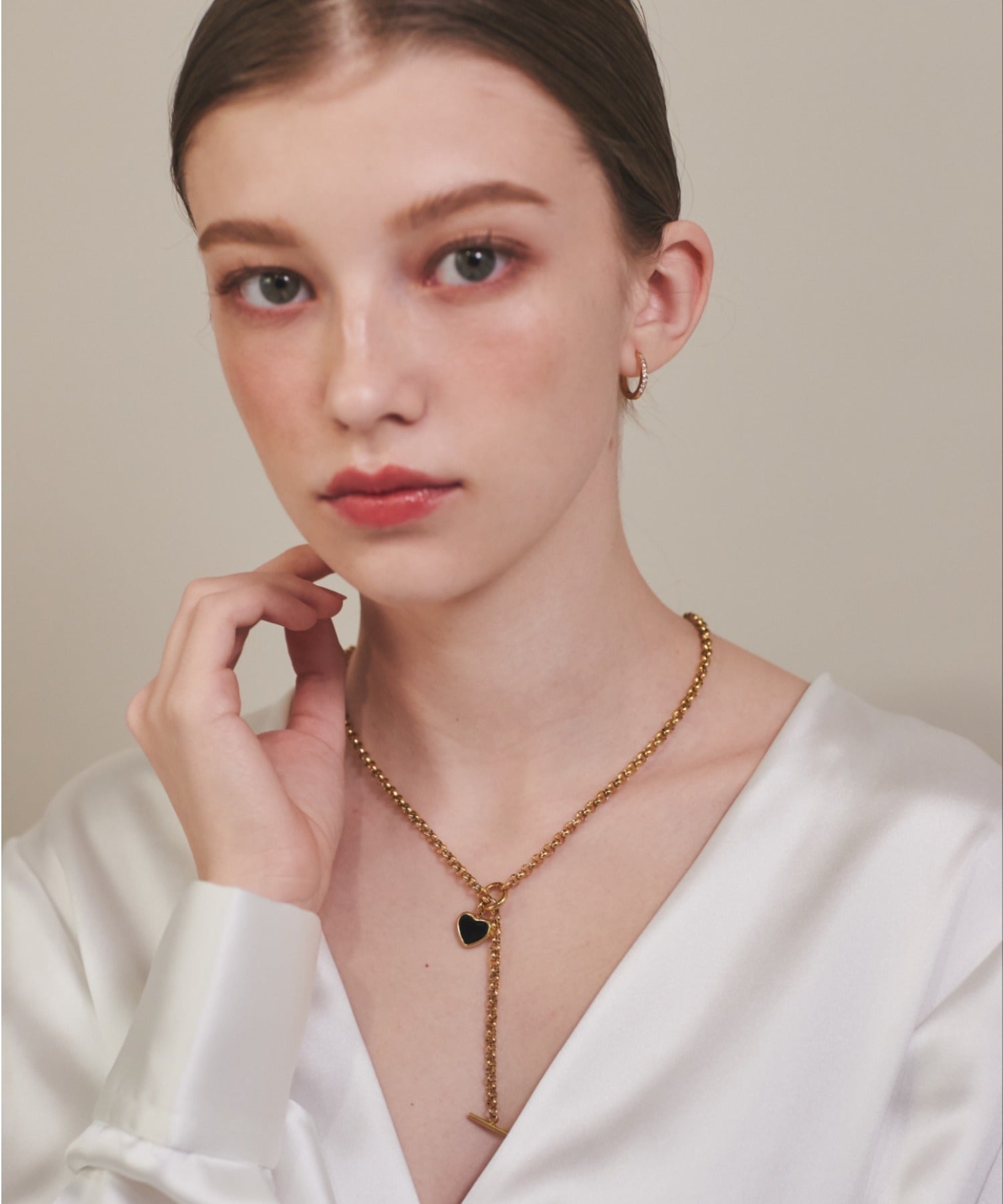 ciite' シーテ ネックレス 【 金属アレルギー対応 】 ハート マントルチェーンネックレス サージカルステンレス