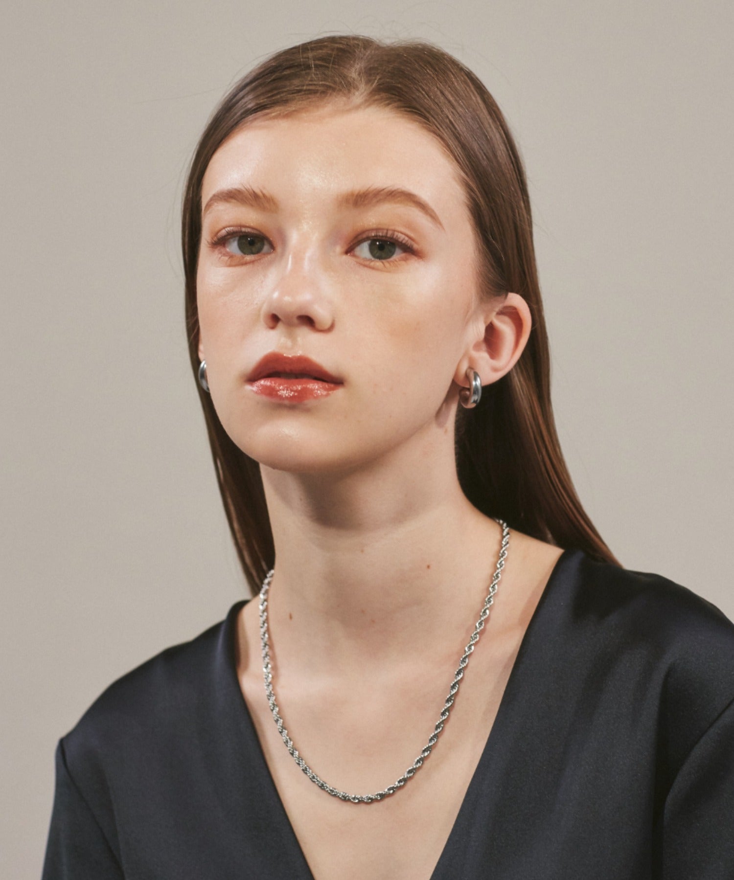 ciite' シーテ ネックレス 【 金属アレルギー対応 】 ツイストチェーンネックレス サージカルステンレス シルバー FREE