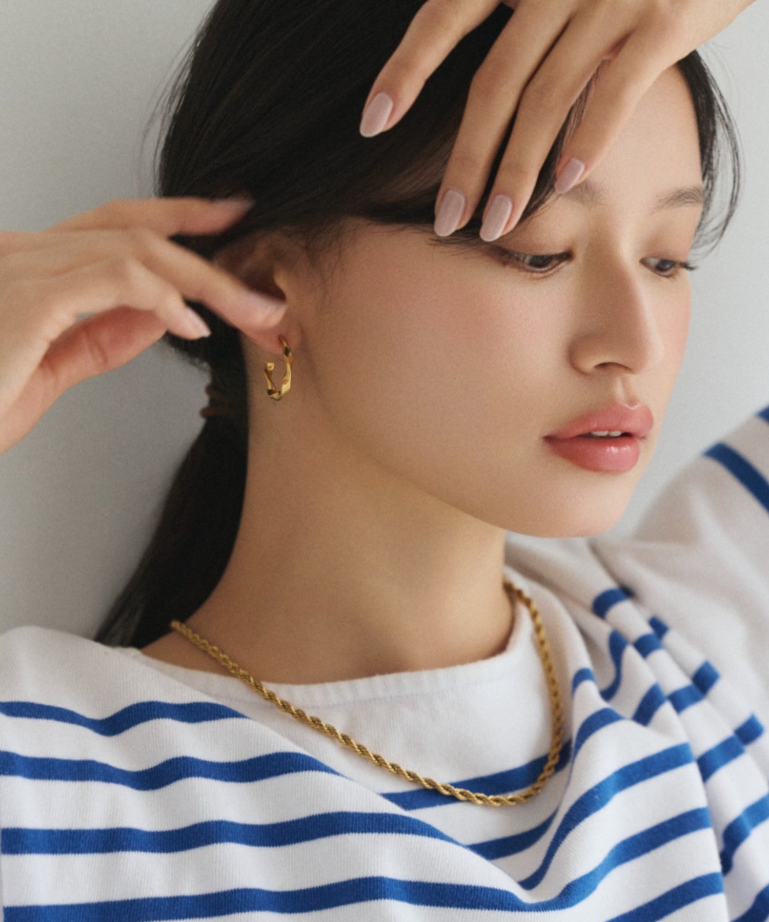 ciite' シーテ ネックレス 【 金属アレルギー対応 】 ツイストチェーンネックレス サージカルステンレス ゴールド FREE