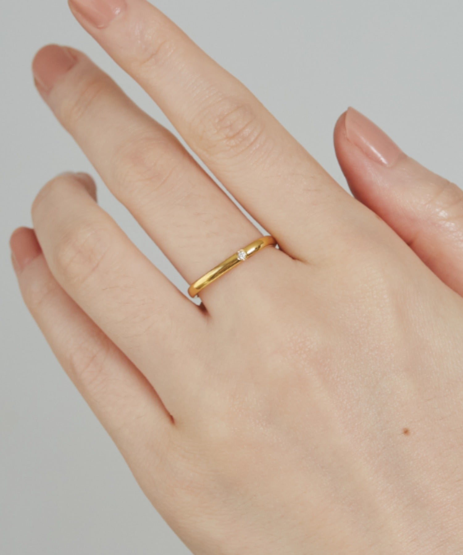 ciite' シーテ リング 【 金属アレルギー対応 】 シンプルビジューリング サージカルステンレス ゴールド FREE