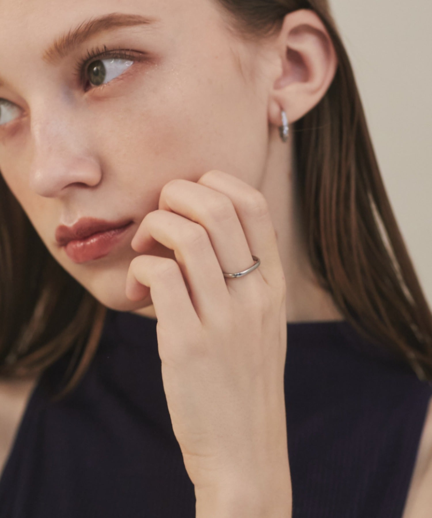 ciite' シーテ リング 【 金属アレルギー対応 】 シンプルビジューリング サージカルステンレス