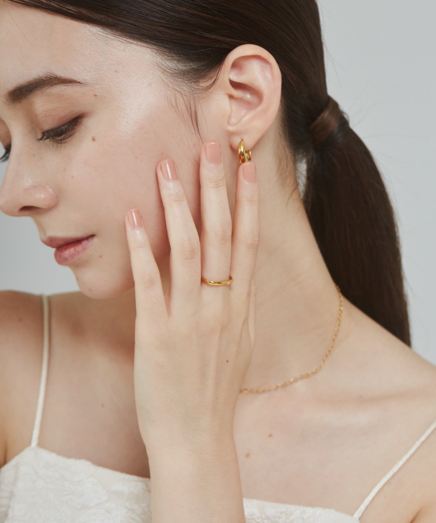 ciite' シーテ リング 【 金属アレルギー対応 】 シンプルビジューリング サージカルステンレス