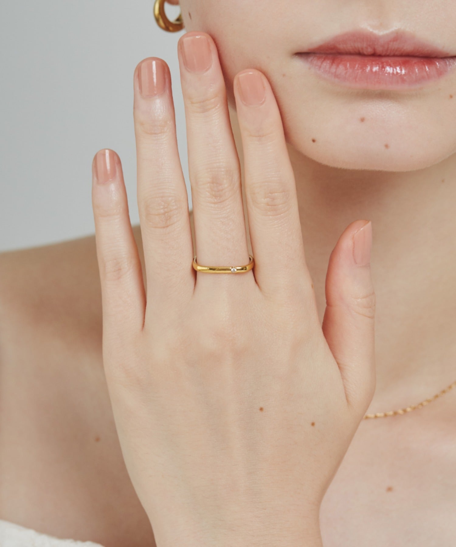 ciite' シーテ リング 【 金属アレルギー対応 】 シンプルビジューリング サージカルステンレス