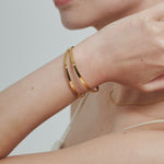 ciite' シーテ ブレスレット 【 金属アレルギー対応 】 2ラインバングル / ブレスレット サージカルステンレス ゴールド FREE