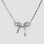 ciite' シーテ ネックレス 【 金属アレルギー対応 】 シンプルリボン ネックレス サージカルステンレス