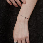 ciite' シーテ ブレスレット 【 金属アレルギー対応 】 クロスビジューブレスレット サージカルステンレス シルバー FREE