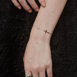 ciite' シーテ ブレスレット 【 金属アレルギー対応 】 クロスビジューブレスレット サージカルステンレス シルバー FREE