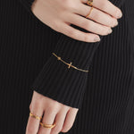 ciite' シーテ ブレスレット 【 金属アレルギー対応 】 クロスビジューブレスレット サージカルステンレス