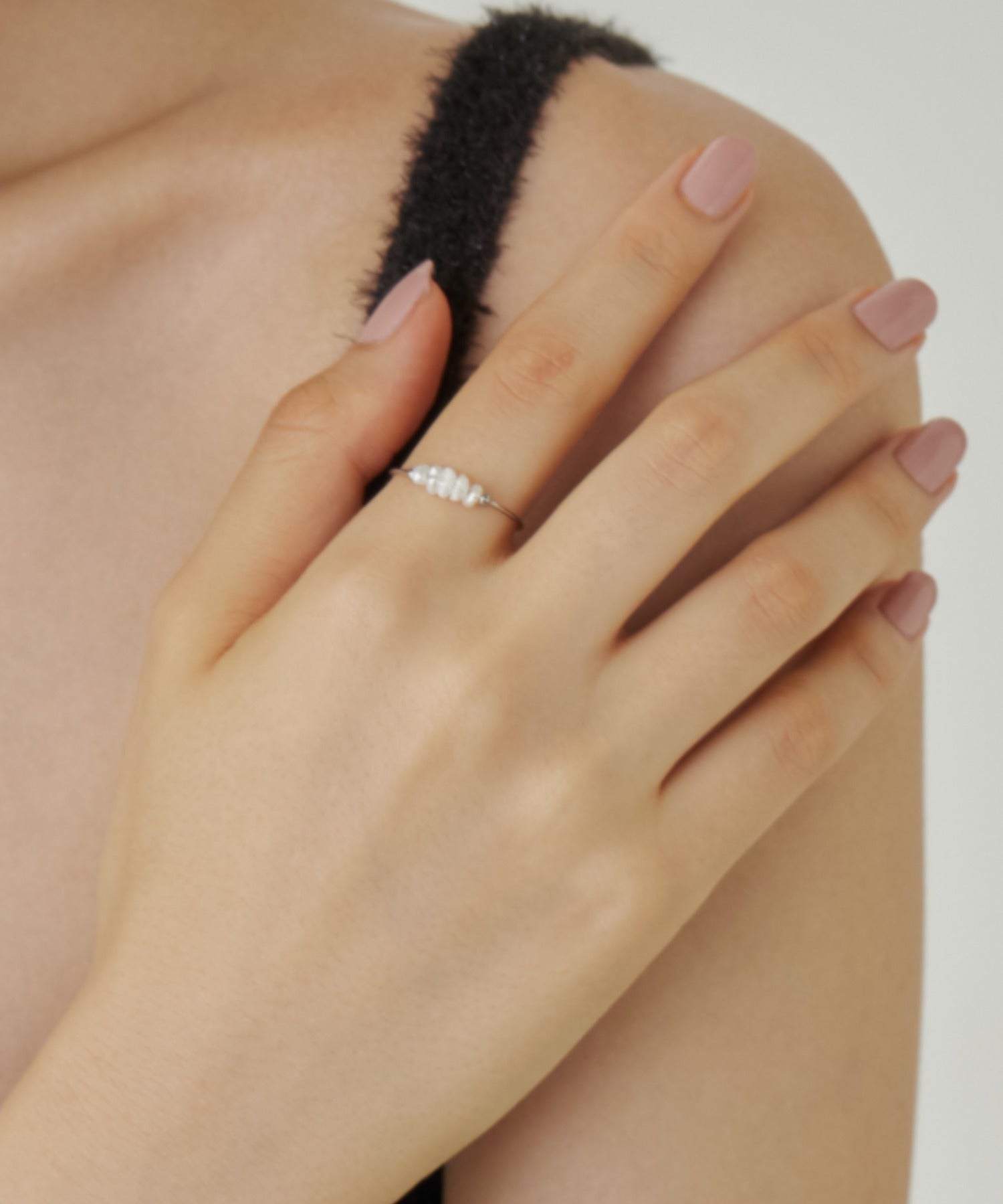 ciite' シーテ リング 【 金属アレルギー対応 】 淡水パールリング サージカルステンレス シルバー FREE