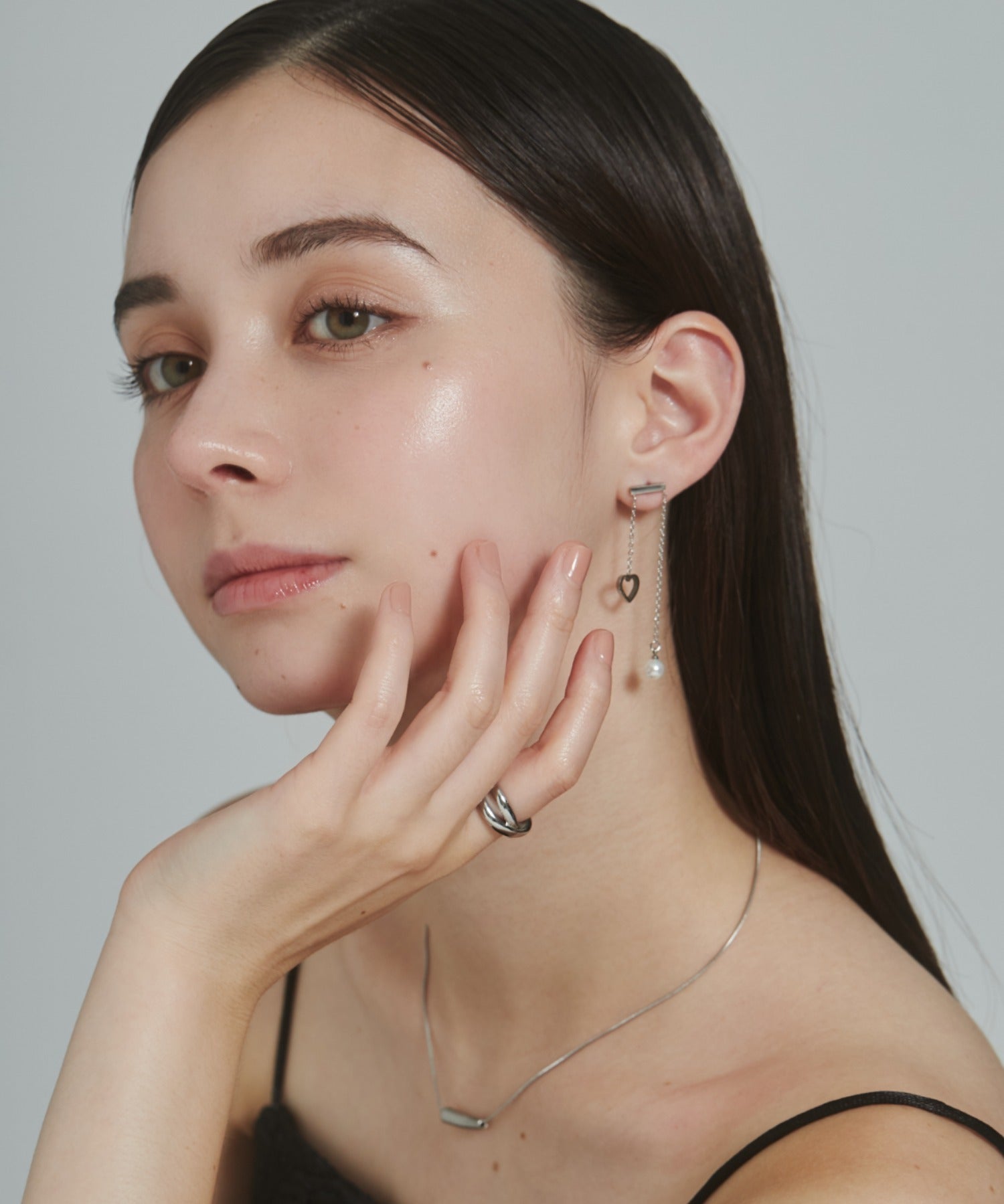 ciite' シーテ ピアス（両耳用） 【 金属アレルギー対応 】 ハートパールピアス サージカルステンレス (両耳用)