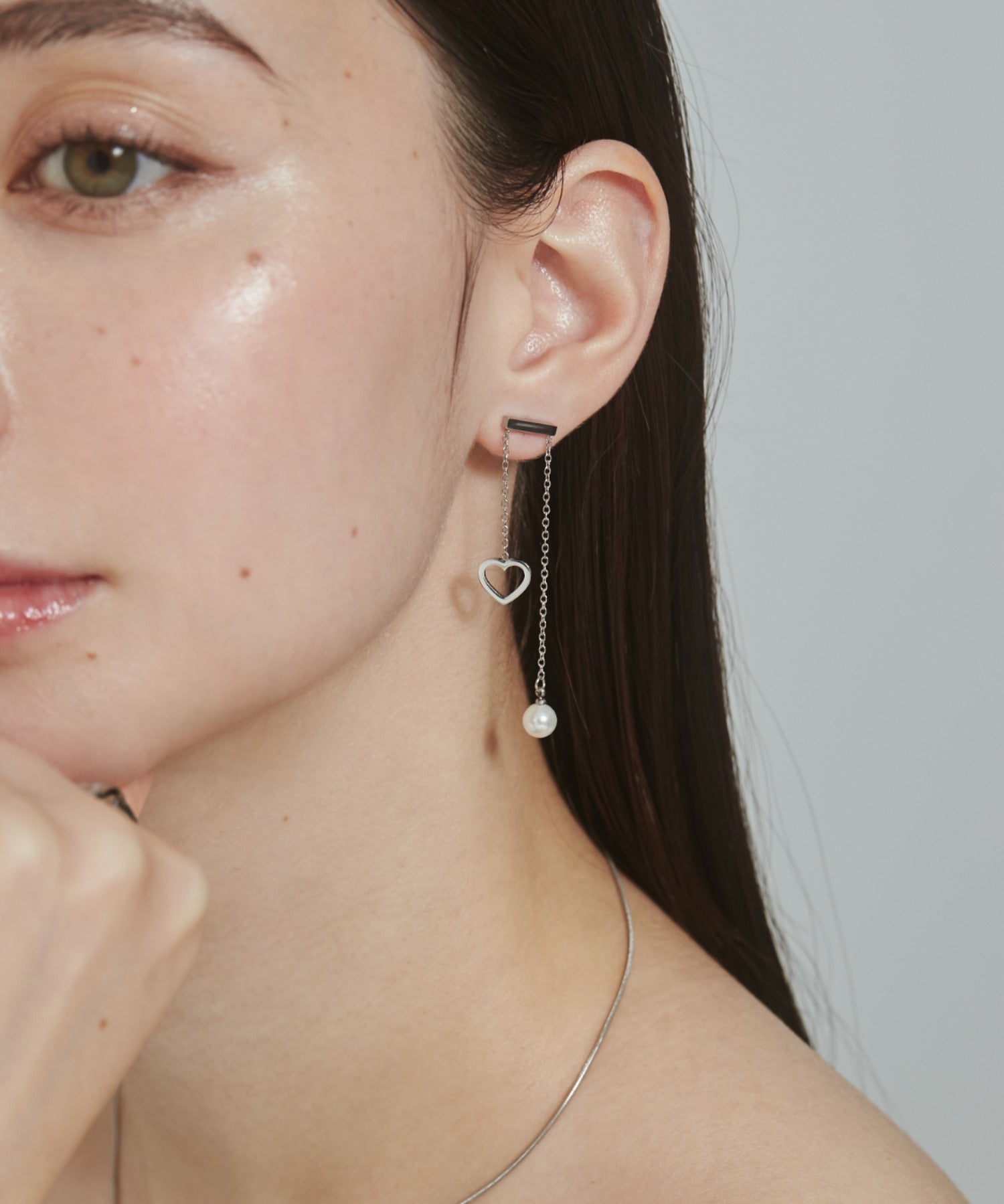 ciite' シーテ ピアス（両耳用） 【 金属アレルギー対応 】 ハートパールピアス サージカルステンレス (両耳用)