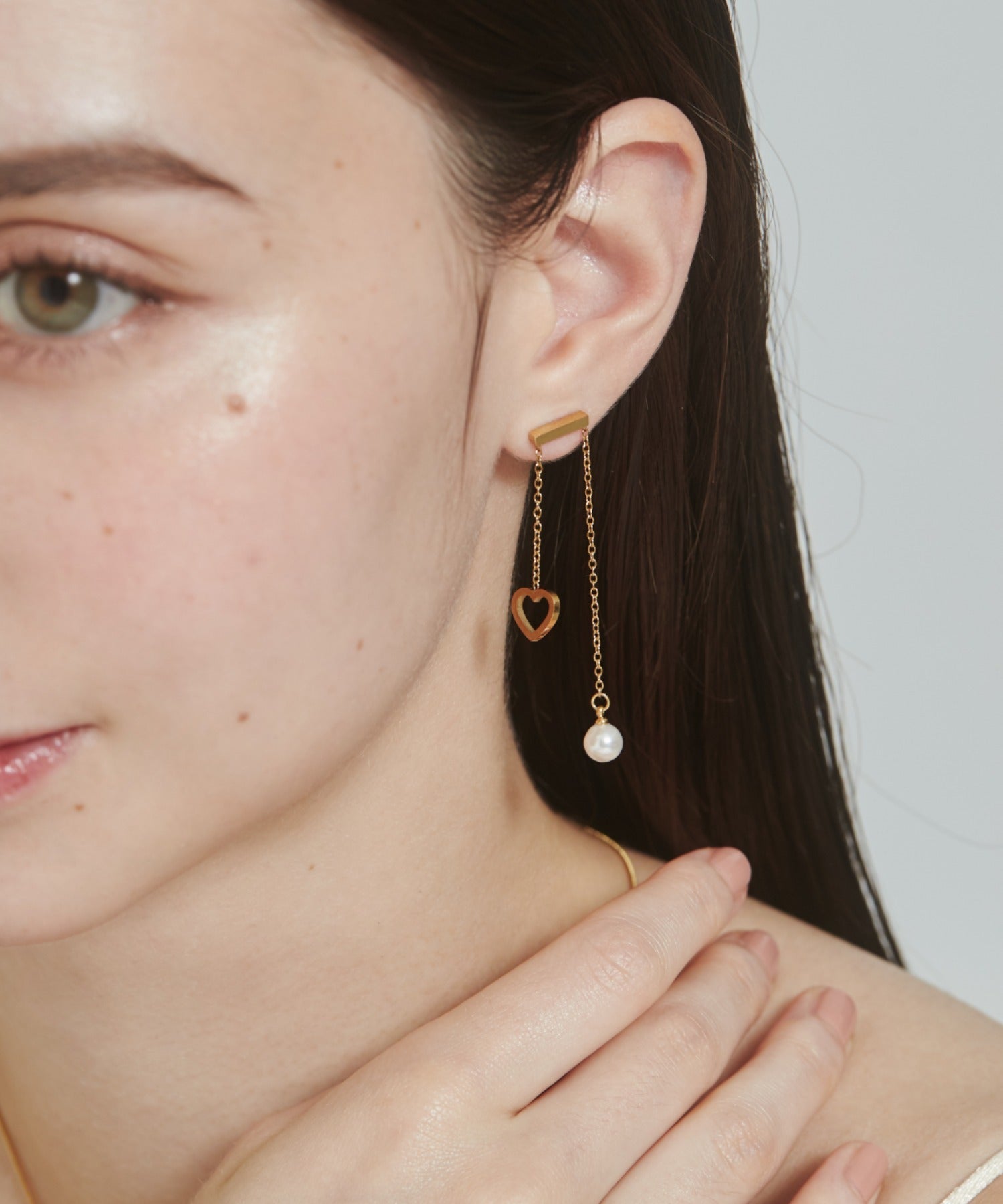 ciite' シーテ ピアス（両耳用） 【 金属アレルギー対応 】 ハートパールピアス サージカルステンレス (両耳用)