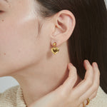 ciite' シーテ ピアス（両耳用） 【 金属アレルギー対応 】 ハートモチーフピアス サージカルステンレス (両耳用) ゴールド FREE