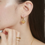 ciite' シーテ ピアス（両耳用） 【 金属アレルギー対応 】 ハートフックピアス サージカルステンレス (両耳用) ゴールド FREE