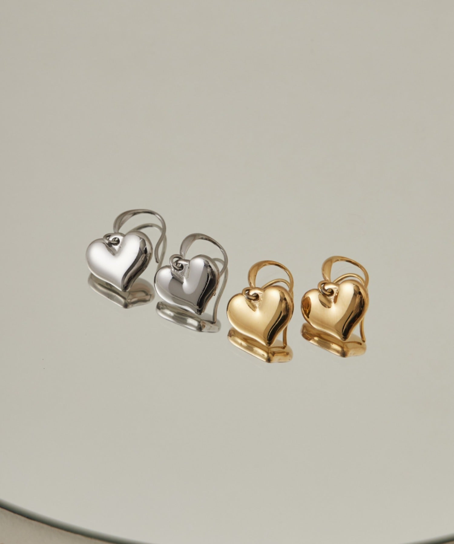 ciite' シーテ ピアス（両耳用） 【 金属アレルギー対応 】 ハートフックピアス サージカルステンレス (両耳用)