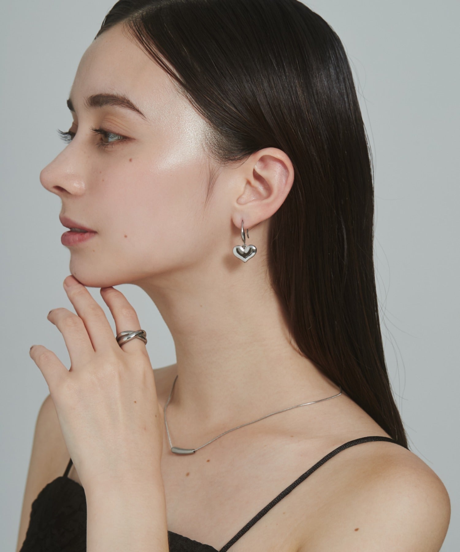 ciite' シーテ ピアス（両耳用） 【 金属アレルギー対応 】 ハートフックピアス サージカルステンレス (両耳用)