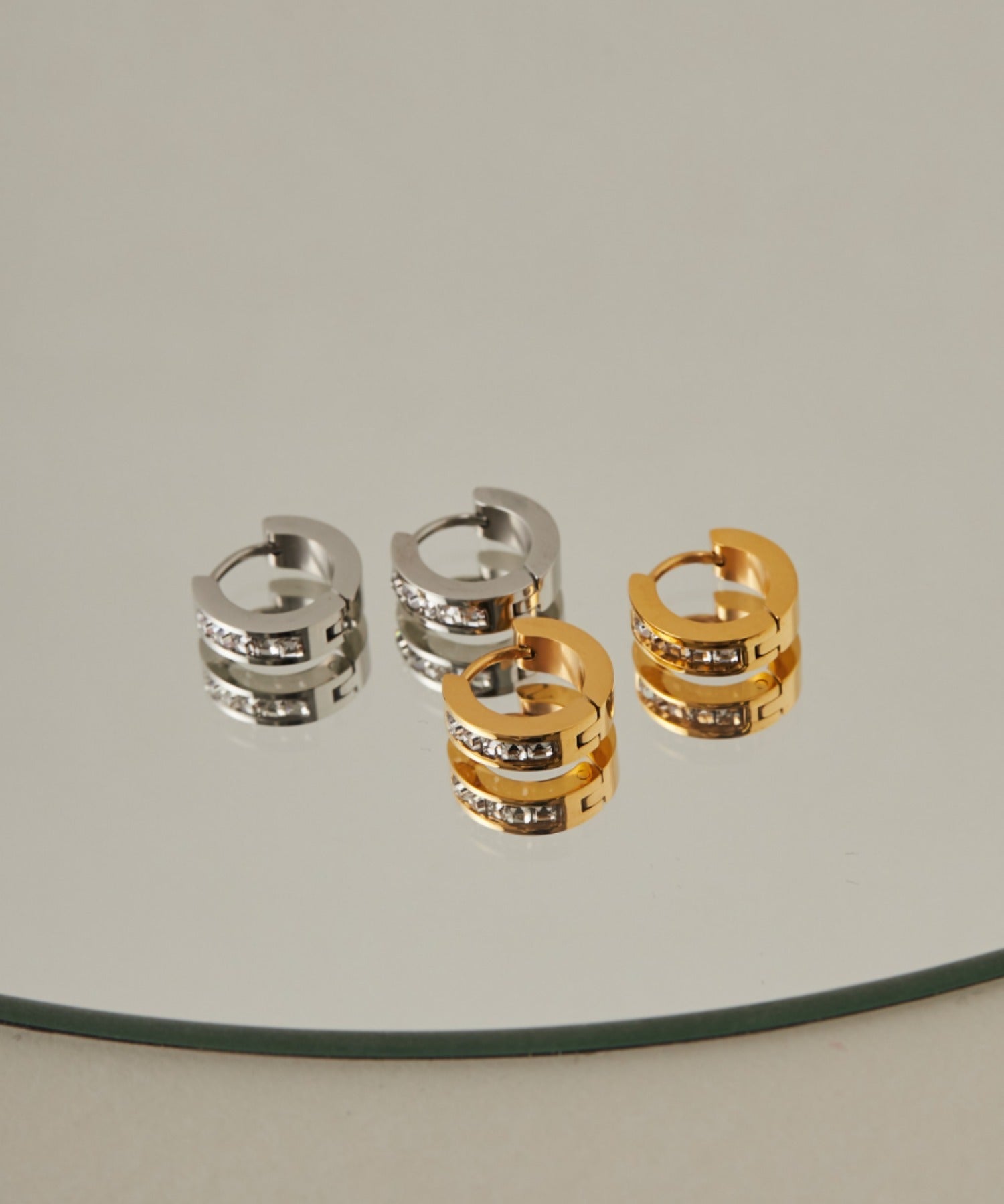 ciite' シーテ ピアス（両耳用） 【 金属アレルギー対応 】 ビジューフープピアス サージカルステンレス (両耳用)