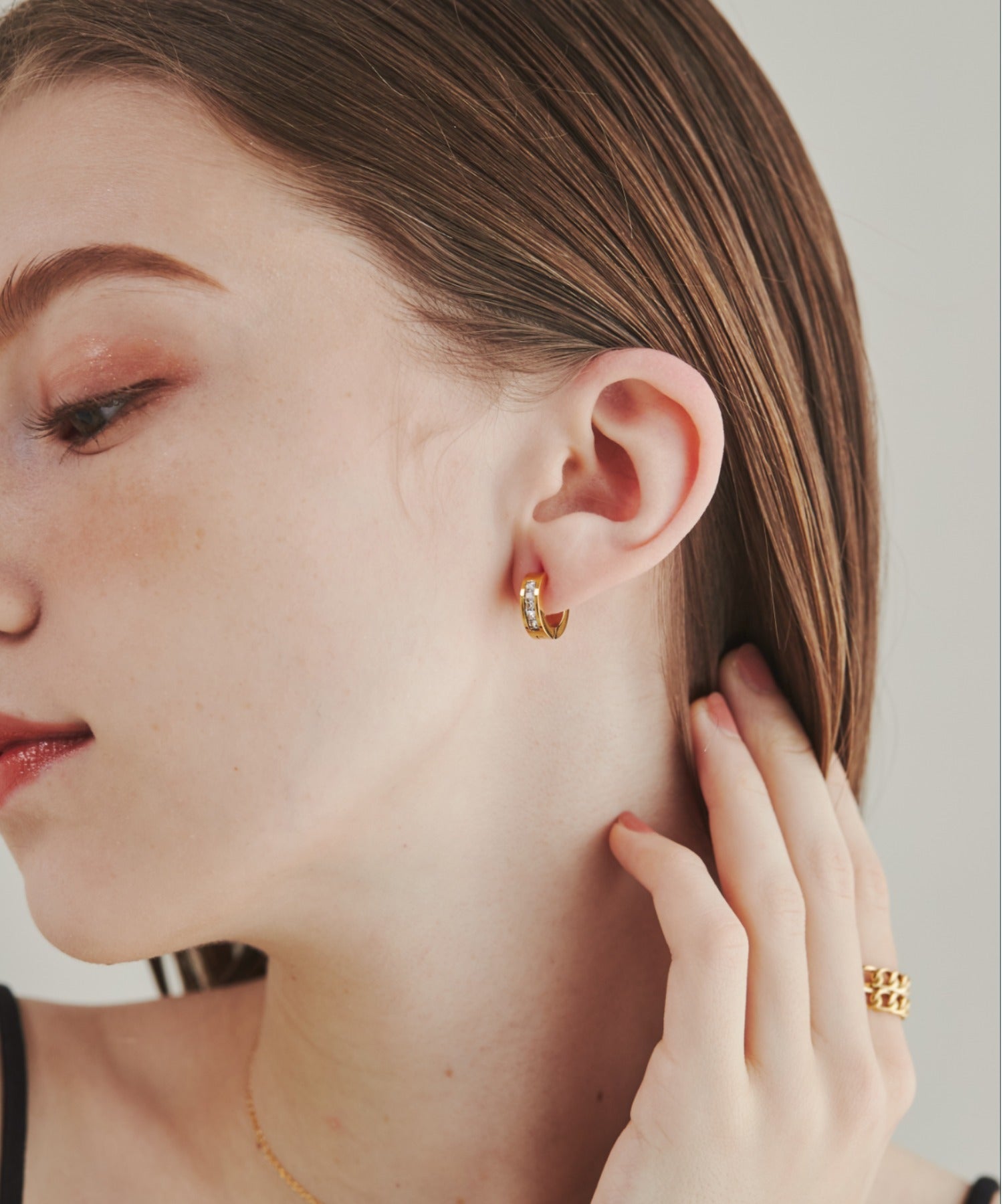 ciite' シーテ ピアス（両耳用） 【 金属アレルギー対応 】 ビジューフープピアス サージカルステンレス (両耳用)