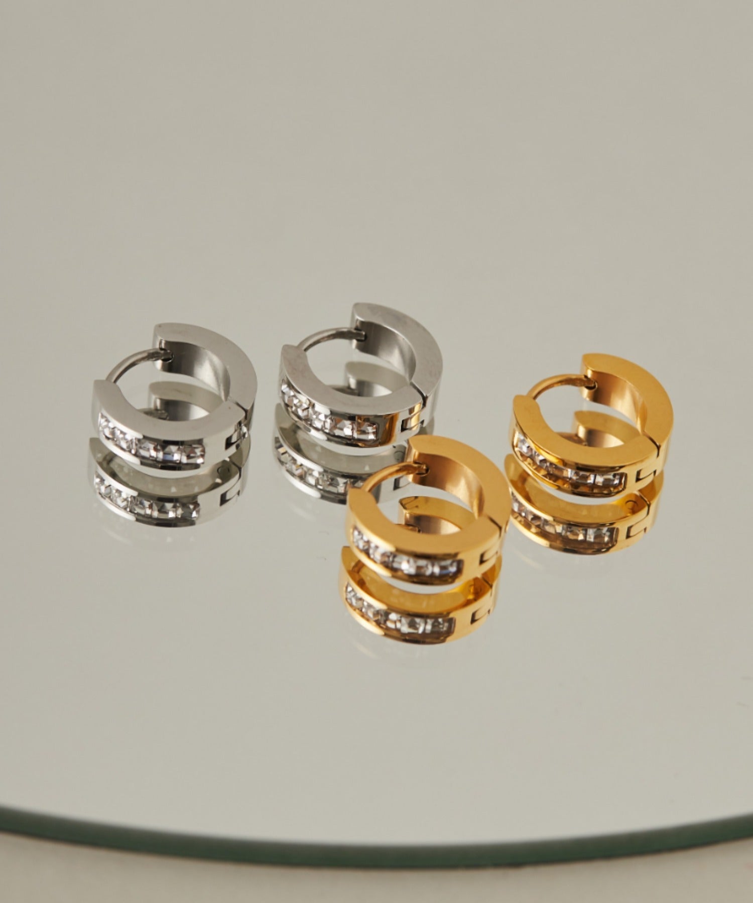 ciite' シーテ ピアス（両耳用） 【 金属アレルギー対応 】 ビジューフープピアス サージカルステンレス (両耳用)