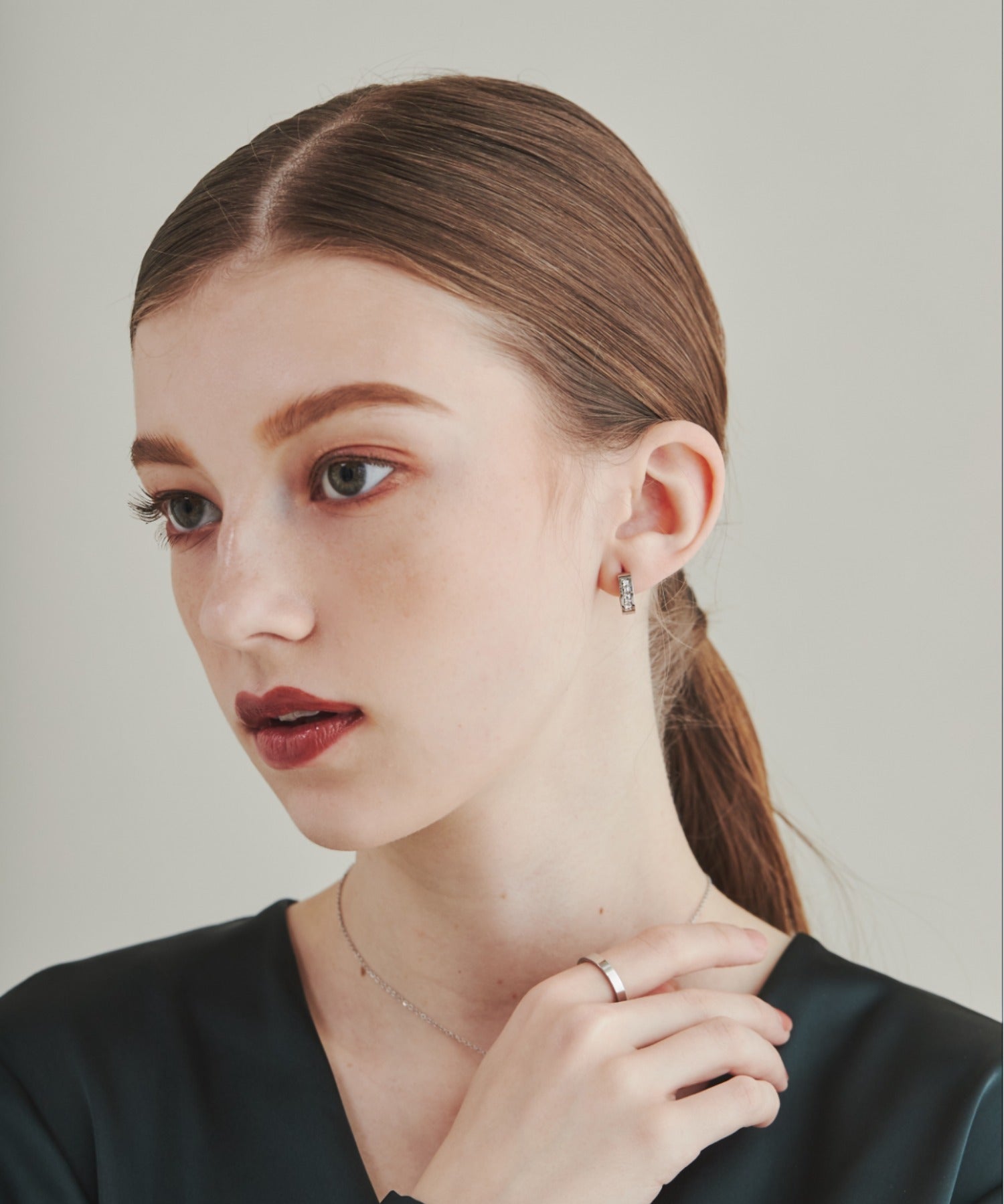 ciite' シーテ ピアス（両耳用） 【 金属アレルギー対応 】 ビジューフープピアス サージカルステンレス (両耳用)