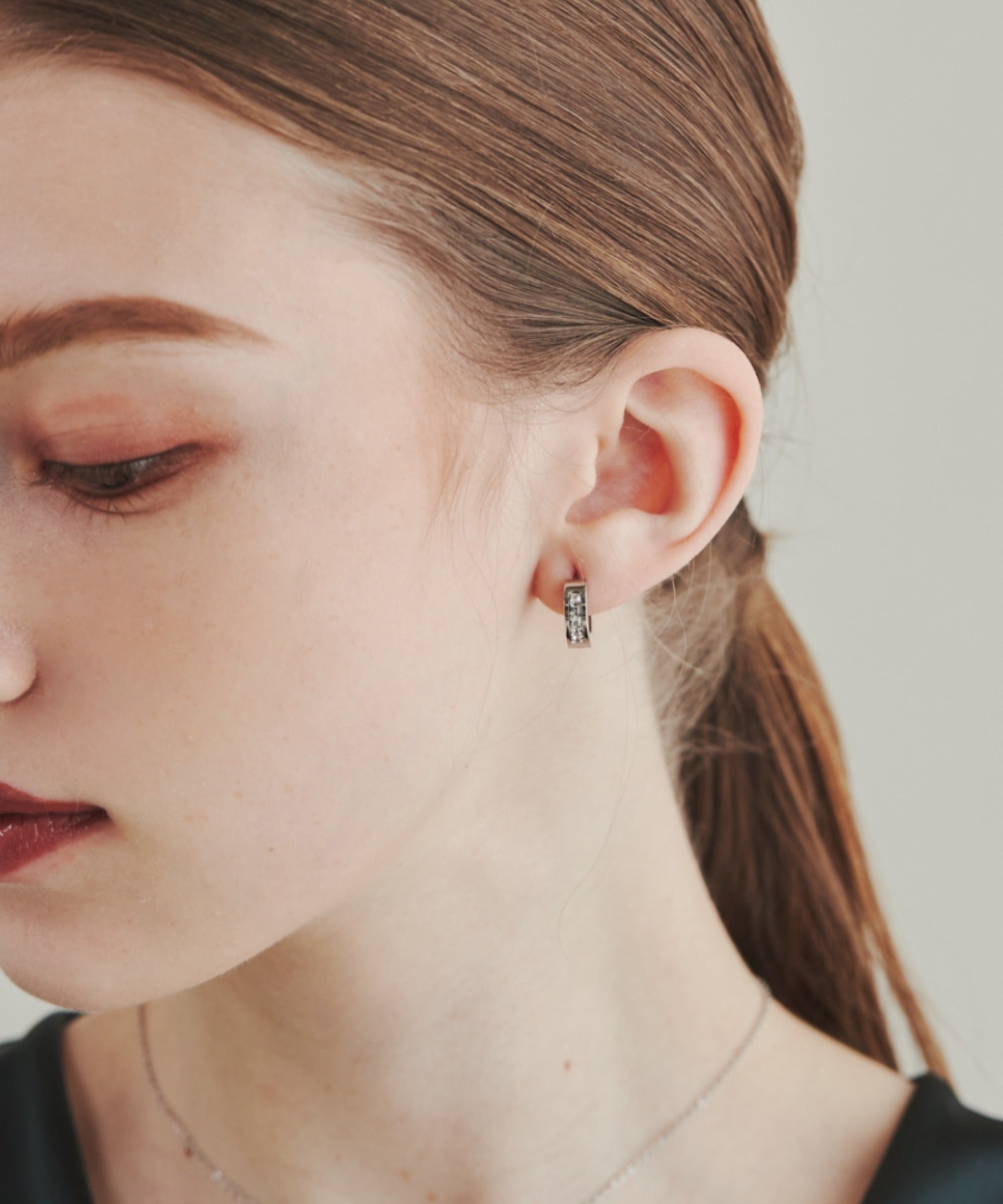 ciite' シーテ ピアス（両耳用） 【 金属アレルギー対応 】 ビジューフープピアス サージカルステンレス (両耳用)