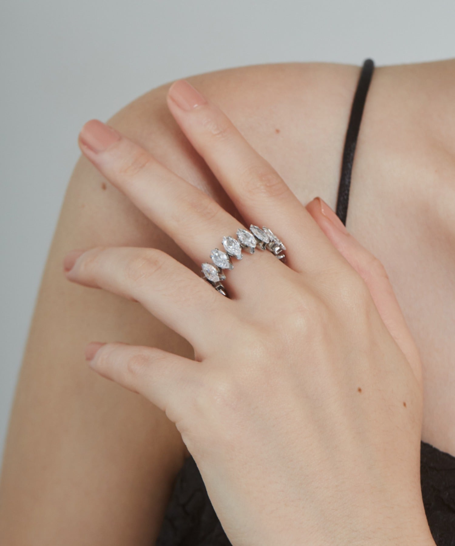 ciite' シーテ リング 【 金属アレルギー対応 】 ジルコニアデザインリング サージカルステンレス シルバー 13号