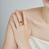 ciite' シーテ リング 【 金属アレルギー対応 】 ニュアンスリング サージカルステンレス ゴールド FREE