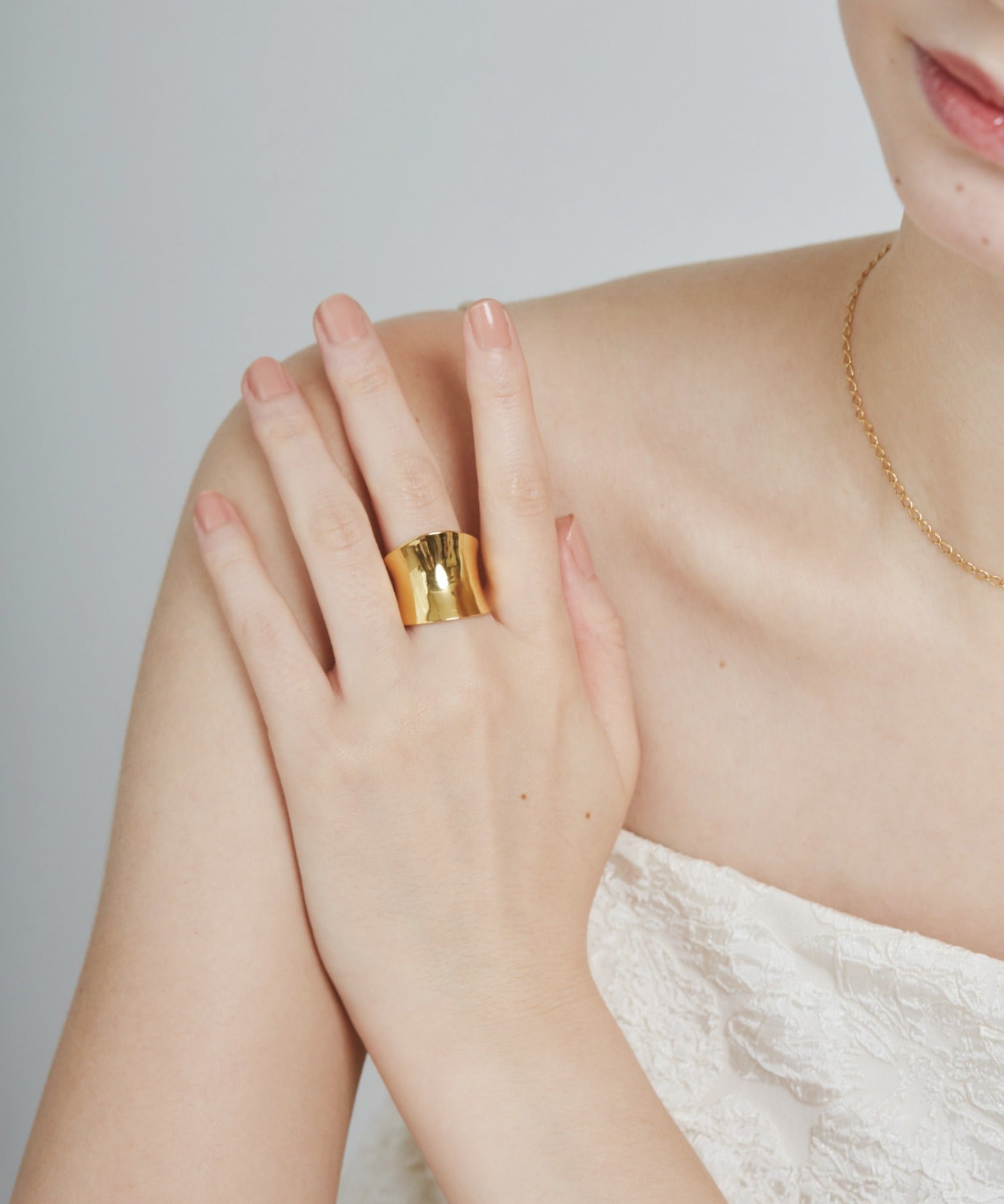 ciite' シーテ リング 【 金属アレルギー対応 】 ニュアンスリング サージカルステンレス ゴールド FREE