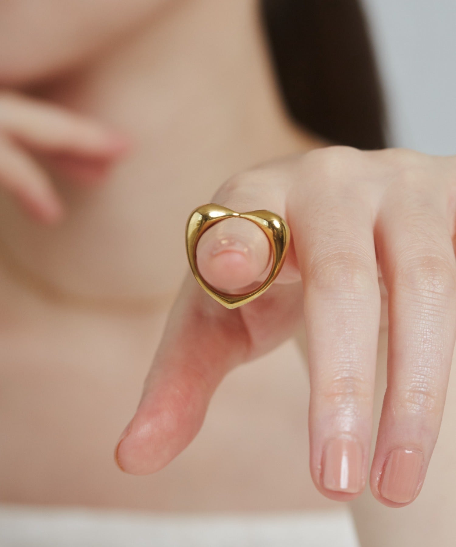 ciite' シーテ リング 【 金属アレルギー対応 】 ハートデザインリング サージカルステンレス ゴールド