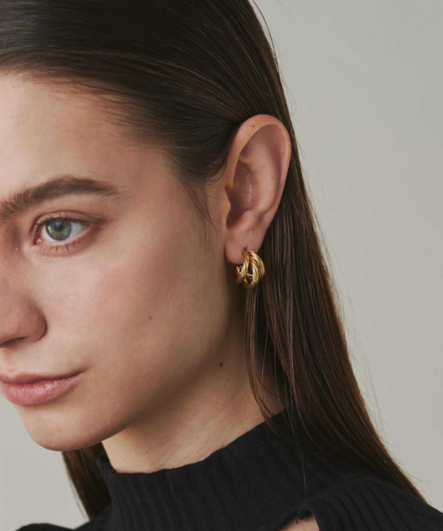 ciite' シーテ ピアス（両耳用） 【 金属アレルギー対応 】 ツイストスリーラインピアス サージカルステンレス (両耳用)