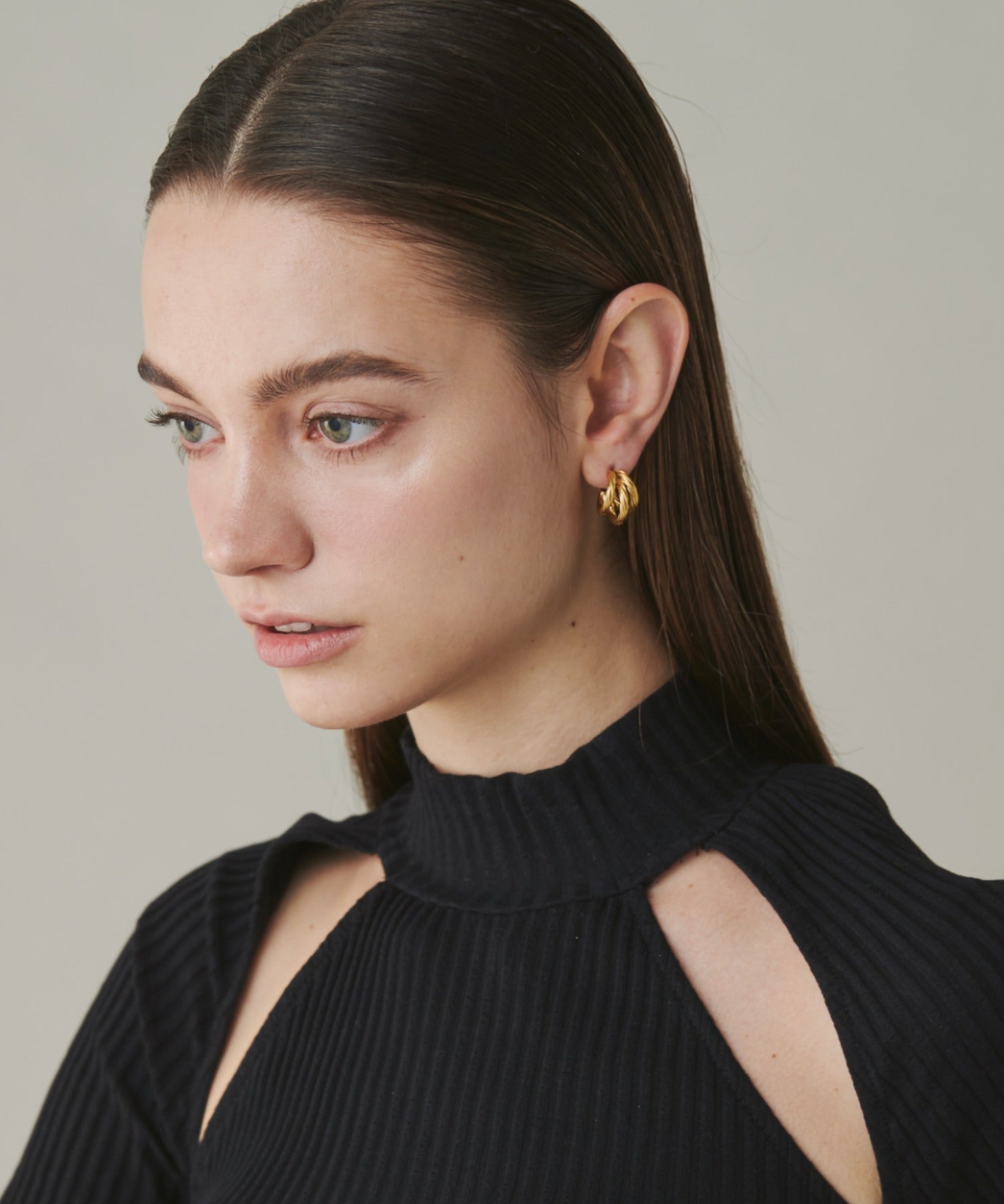 ciite' シーテ ピアス（両耳用） 【 金属アレルギー対応 】 ツイストスリーラインピアス サージカルステンレス (両耳用)