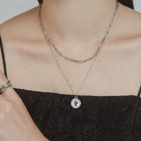 ciite' シーテ ネックレス 【 金属アレルギー対応 】 2連 エリザベス コインネックレス サージカルステンレス シルバー FREE