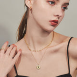 ciite' シーテ ネックレス 【 金属アレルギー対応 】 2連 エリザベス コインネックレス サージカルステンレス