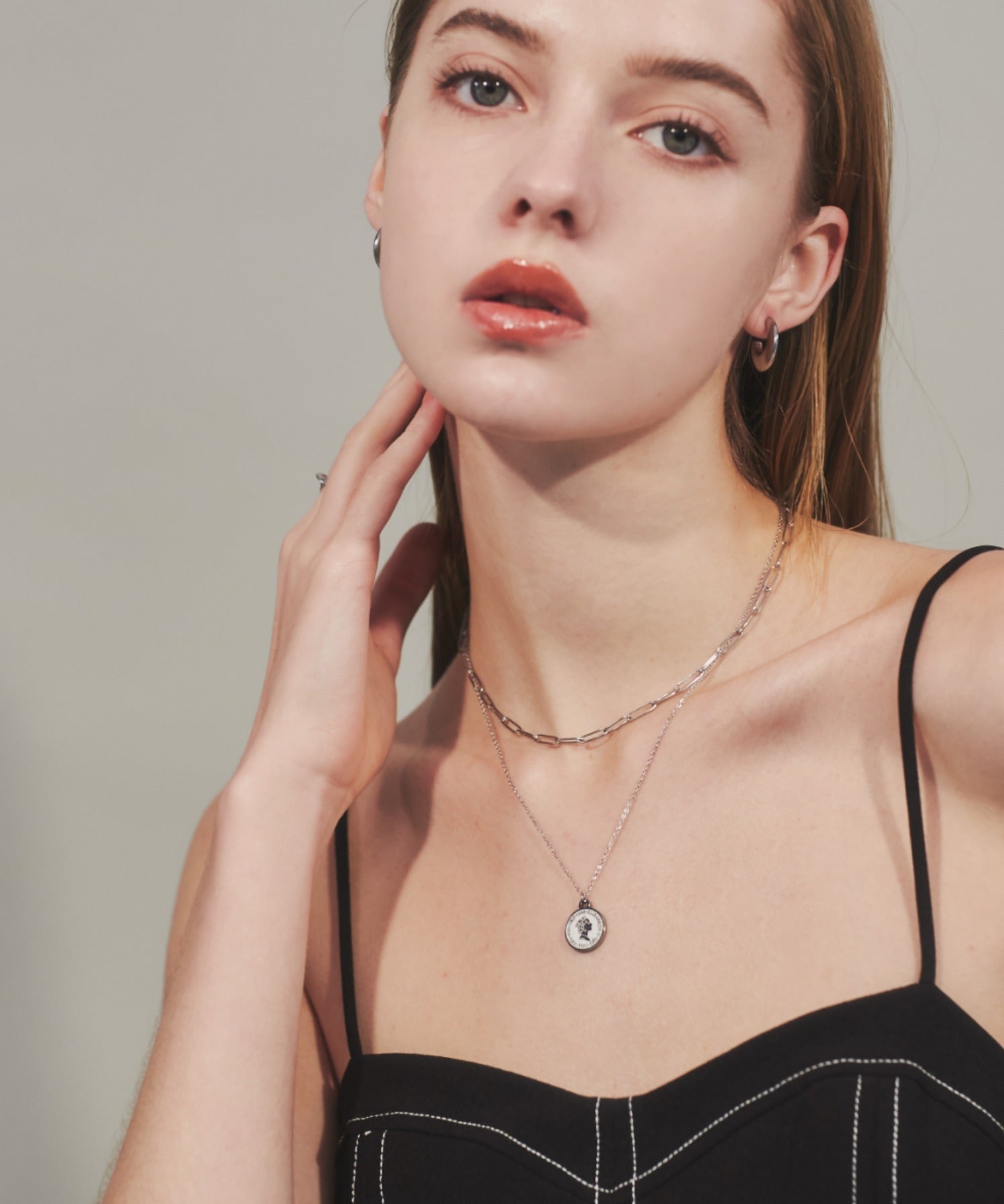 ciite' シーテ ネックレス 【 金属アレルギー対応 】 2連 エリザベス コインネックレス サージカルステンレス