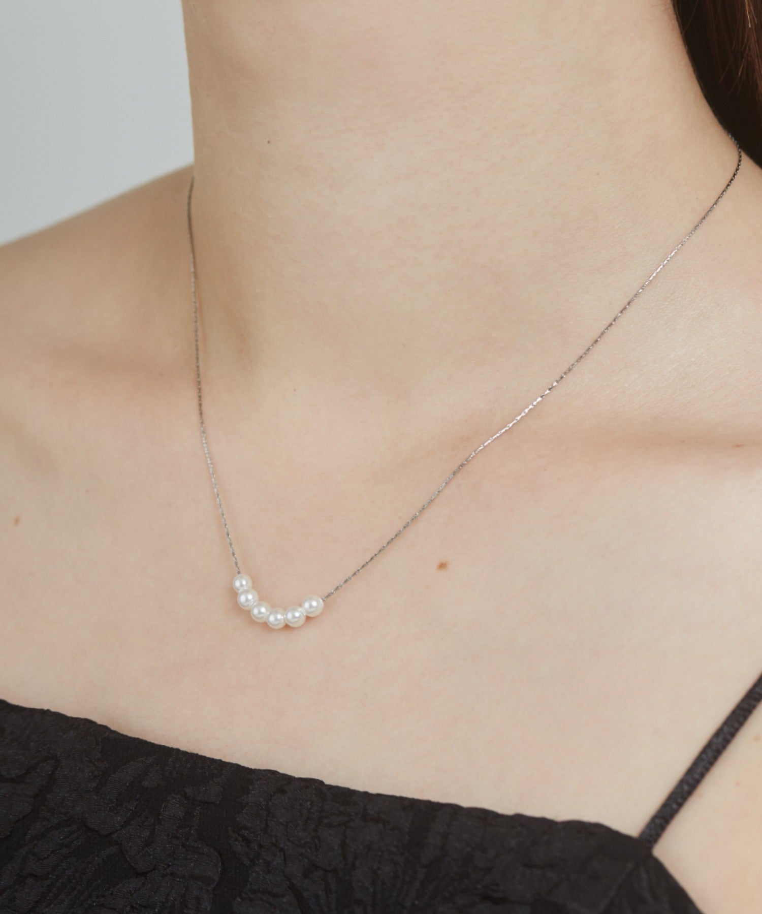 ciite' シーテ ネックレス 【 金属アレルギー対応 】 6連ミニパールネックレス サージカルステンレス シルバー FREE