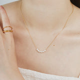 ciite' シーテ ネックレス 【 金属アレルギー対応 】 6連ミニパールネックレス サージカルステンレス ゴールド FREE