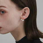 ciite' シーテ ピアス（両耳用） 【 金属アレルギー対応 】 ダブルパール デザインピアス サージカルステンレス (両耳用)