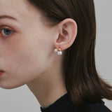 ciite' シーテ ピアス（両耳用） 【 金属アレルギー対応 】 ダブルパール デザインピアス サージカルステンレス (両耳用)