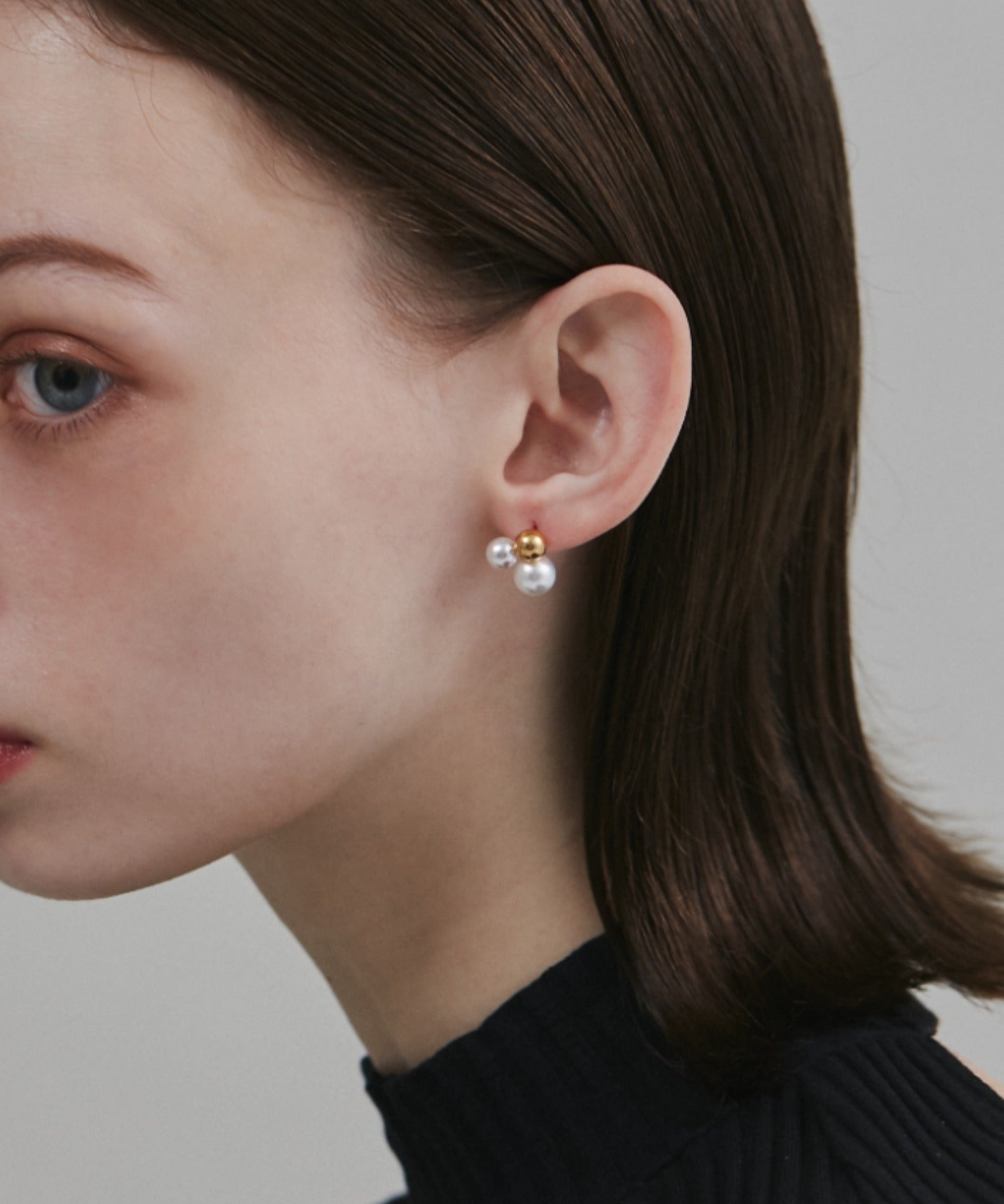 ciite' シーテ ピアス（両耳用） 【 金属アレルギー対応 】 ダブルパール デザインピアス サージカルステンレス (両耳用)